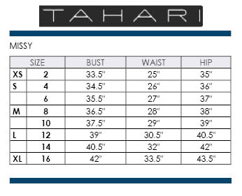 Tahari Suit Size Chart