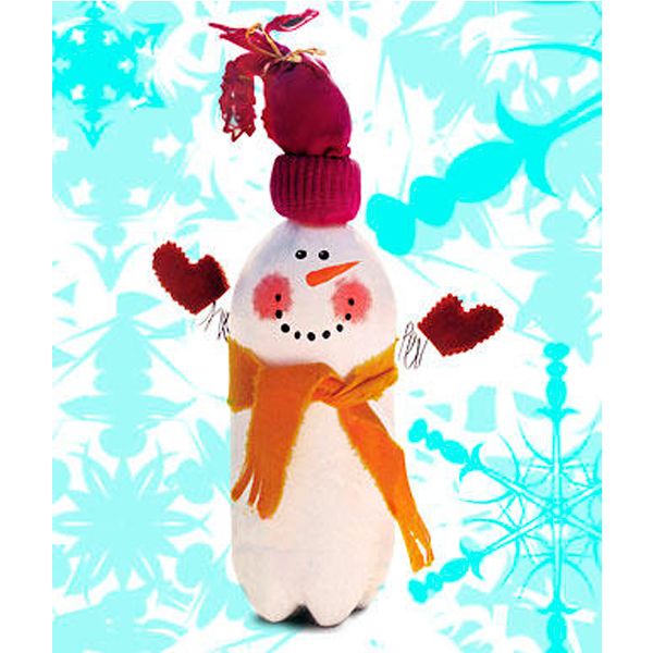 снеговик из пластиковой бутылки. поделка снеговик. снеговик из пластиковой бутылки своими руками. поделка снеговик из бутылки. снеговики из бутылочек актимель.