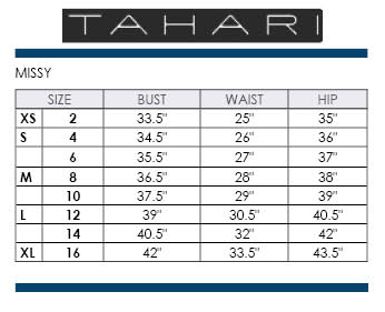 Elie Tahari Dress Size Chart
