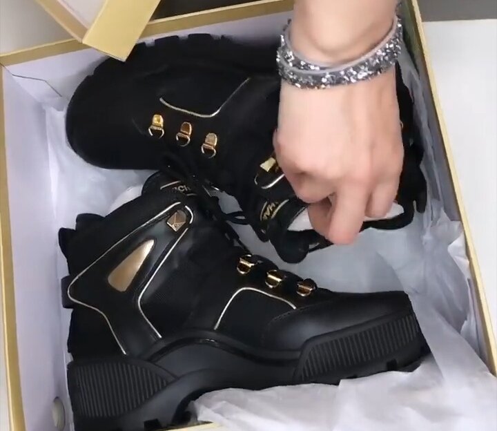 brooke metallic leather and scuba boot
