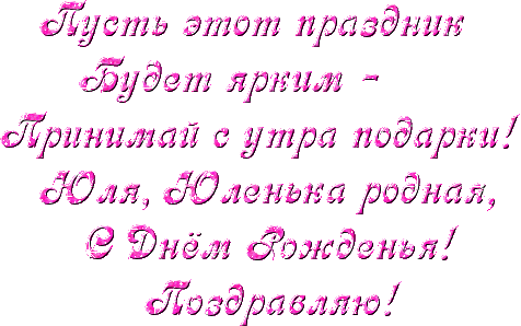 Открытки с днем рождения Юлии, Юле, Юсеньке скачать бесплатно Праздничные открыт
