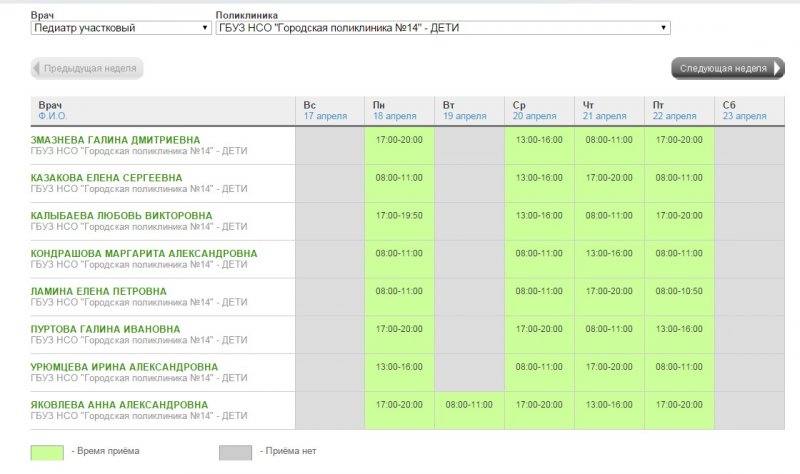 Расписание врачей куйбышев поликлиника